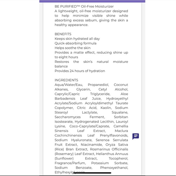 Monat Be Purified face oil-free moisturizer - Picture 3 of 3